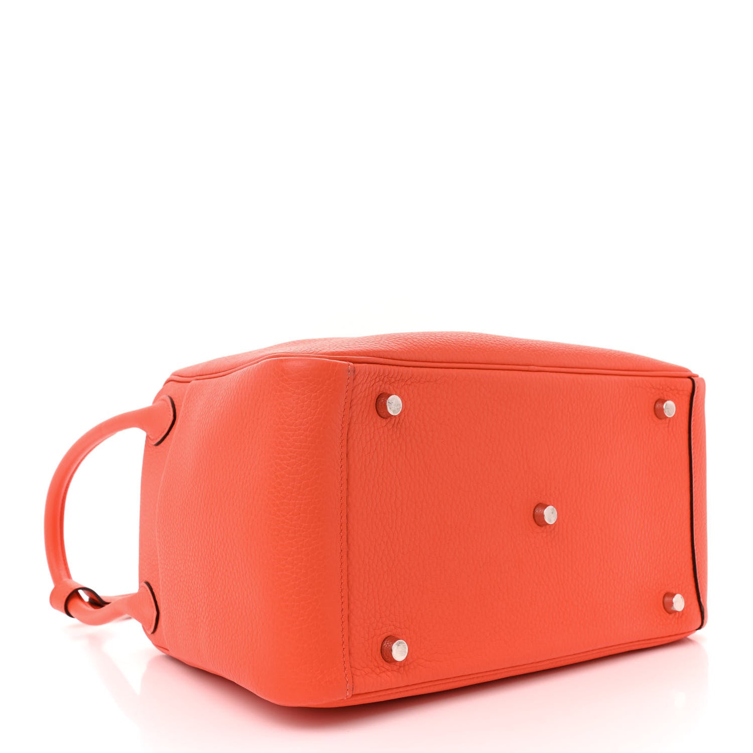 Hermes Taurillon Clemence Verso Lindy 30 Orange Poppy Bordeaux 4 of 12