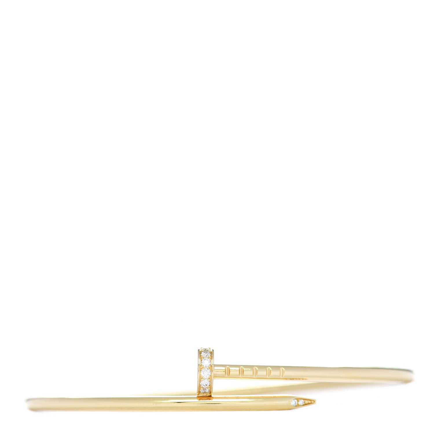 Cartier 18K Yellow Gold Diamond Small Juste Un Clou Bracelet 17 1 of 4