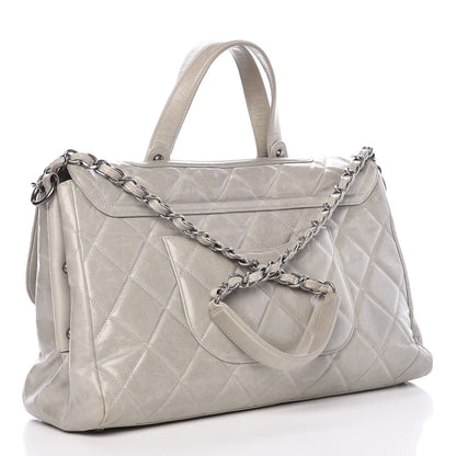 Chanel Glazed Calfskin Boy Satchel Flap Light Grey 5 of 18
