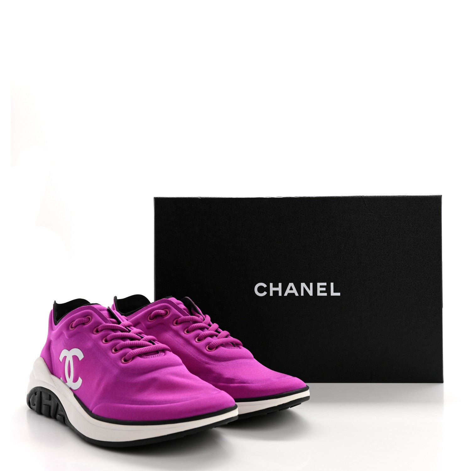 Chanel Lycra Fabric Womens CC Sneakers 39 Dark Pink 8 of 8