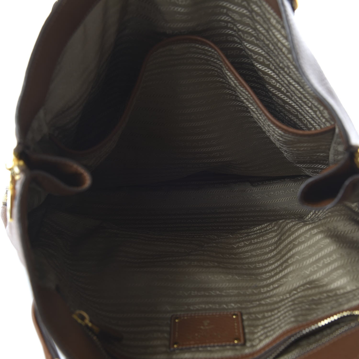 Prada Vitello Daino Side Zip Tote Brandy 5 of 9