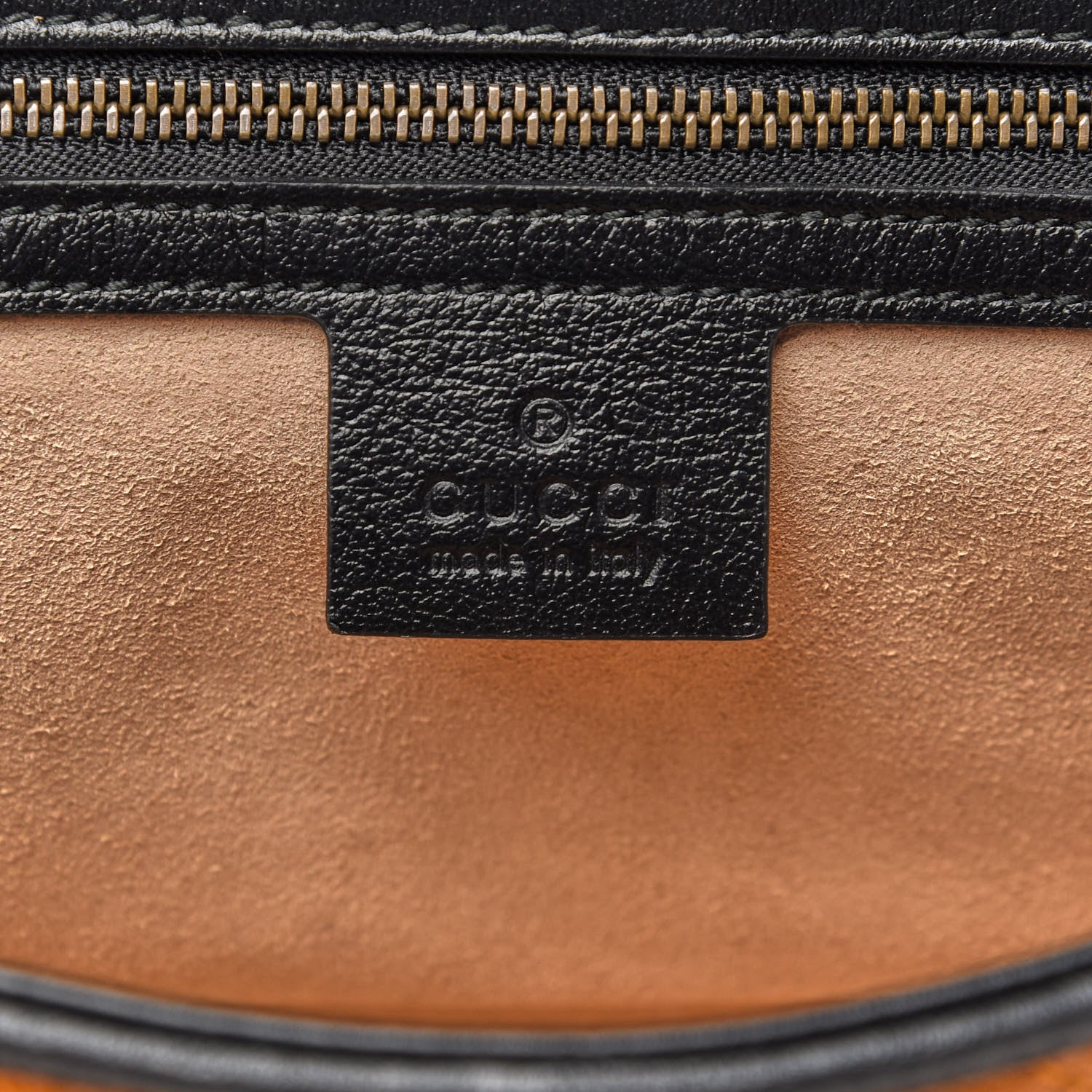 Gucci Vintage Effect Calfskin Matelasse Diagonal Small Torchon GG Marmont Shoulder Bag Cognac Black 8 of 9