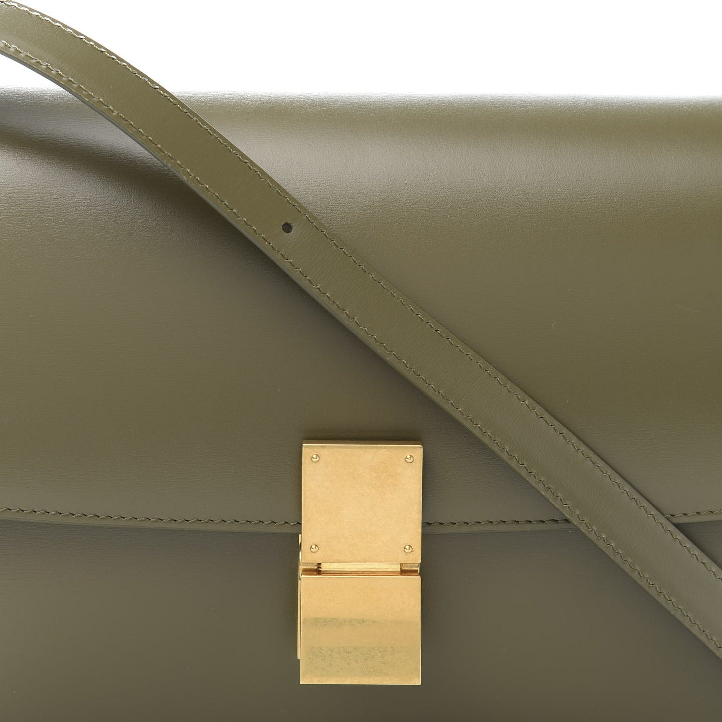 Box Calfskin Classic Box Medium Flap Bag Army Green