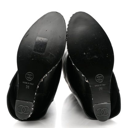 Chanel Calfskin Ascot Knee High CC Boots 36 Black 5 of 9