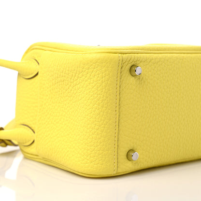 Hermes Taurillon Clemence Mini Lindy 20 Lime 8 of 10