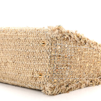 Christian Dior Tweed Crystal Fringe Medium Lady Dior Beige 10 of 12