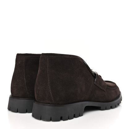 Gucci Suede Mens Horsebit Ankle Boots 12 Night Cocoa 5 of 10