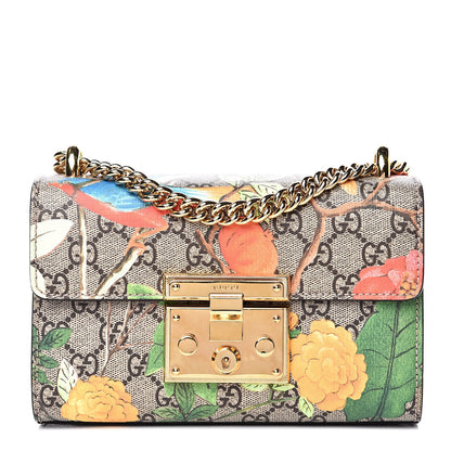 Gucci GG Supreme Monogram Tian Small Padlock Shoulder Bag Beige Multicolor New Acero 1 of 10