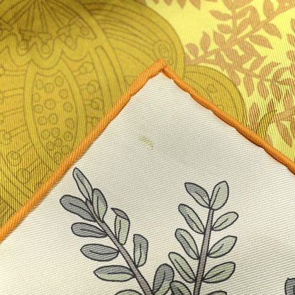 Hermes Silk Le Jardin Des Peintres Double Face Scarf 90 Vanille Vert Amande Corail 4 of 5