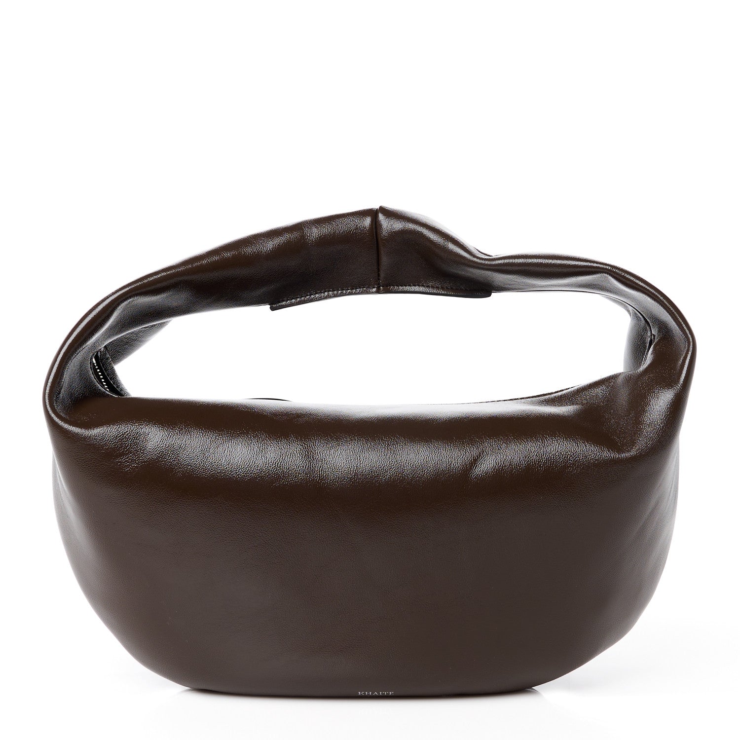 Khaite Crackle Patent Medium Olivia Hobo Chestnut 1 of 10
