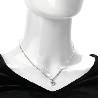 Chopard 18K White Gold Happy Diamond Halo Pendant Necklace 2 of 6