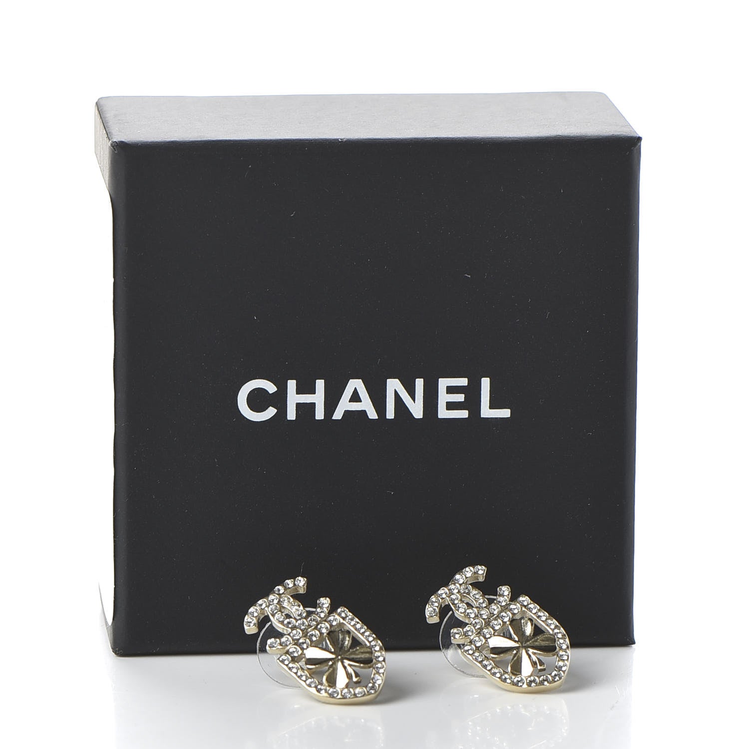 Chanel Crystal CC Sergeant Chanel Earrings Gold 5 of 5