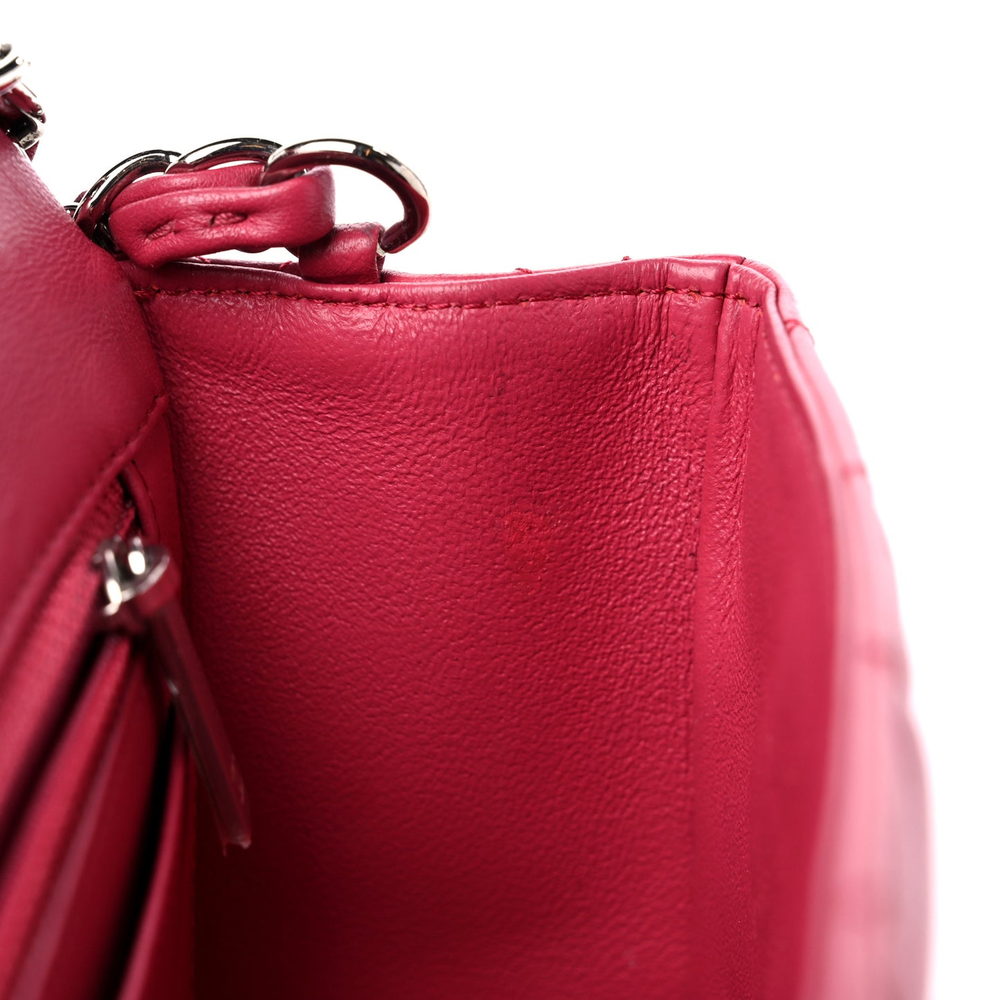 Lambskin Quilted Mini Rectangular Flap Dark Pink