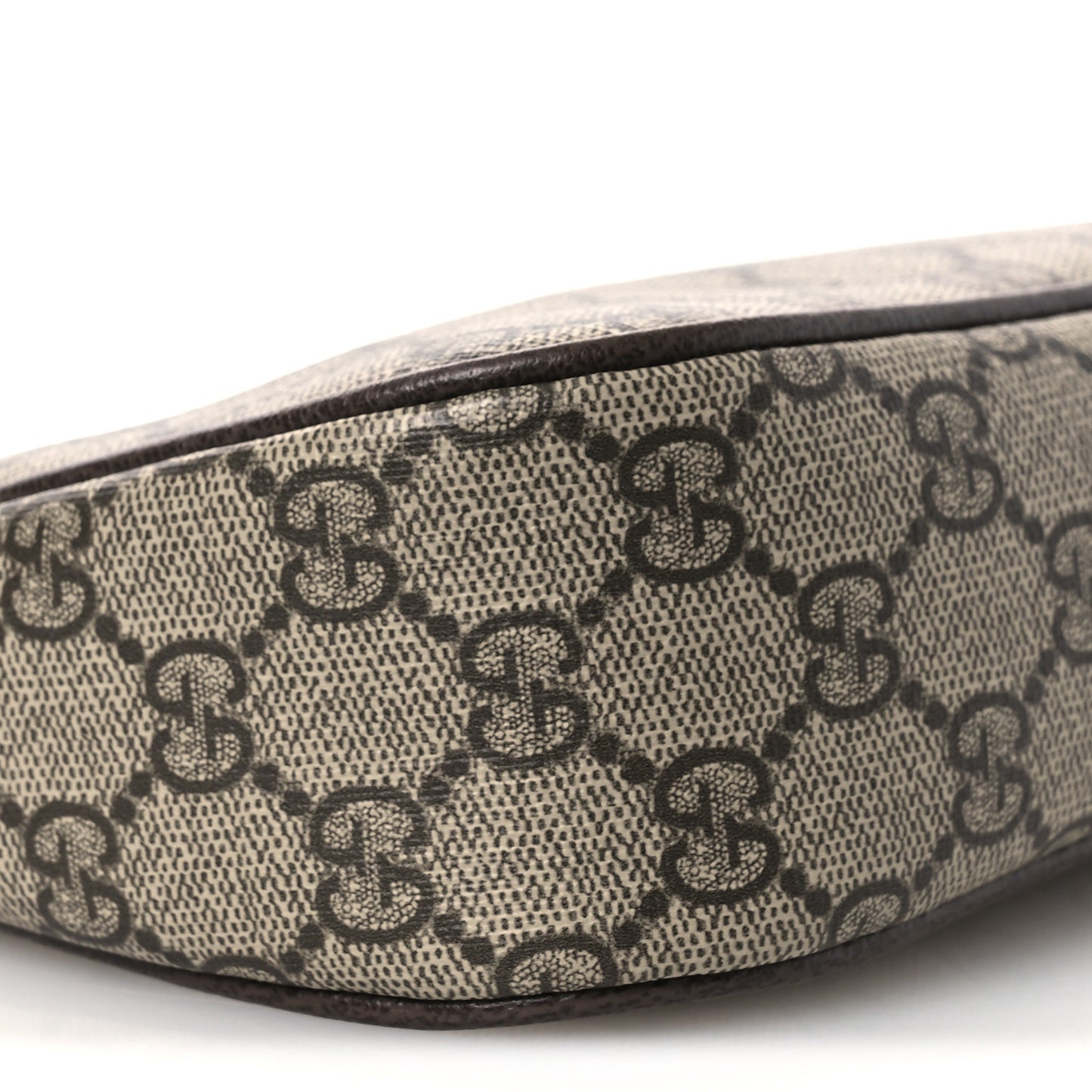 GG Supreme Monogram Textured Dollar Calfskin Web Small Ophidia GG Handbag Beige Ebony New Acero