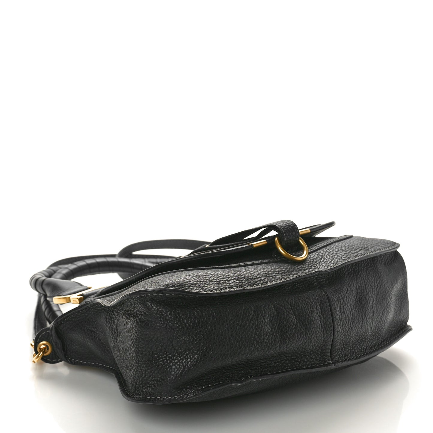Calfskin Small Marcie Satchel Black