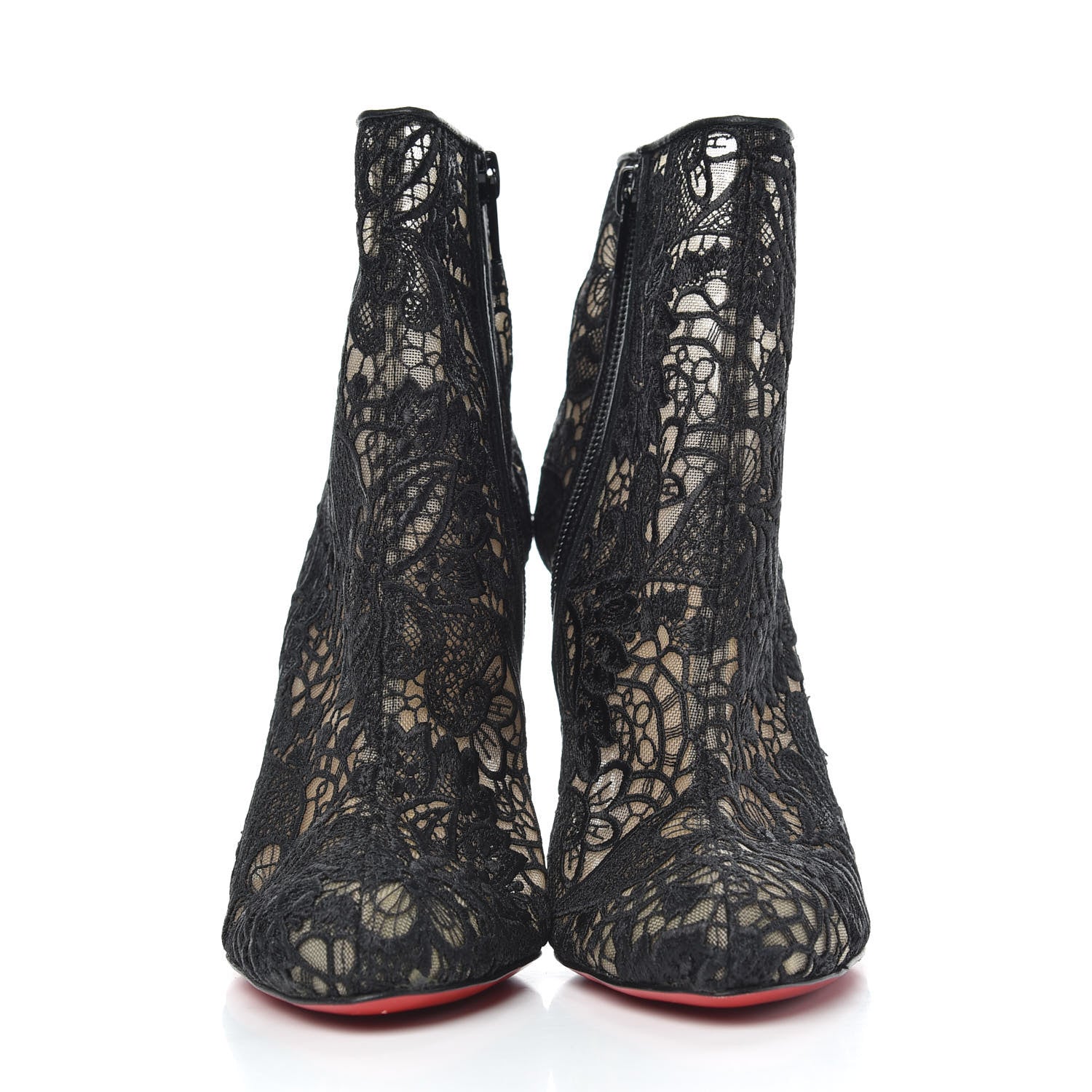 Christian Louboutin Mesh Guipure Wax Lace Kid Miss Tennis 100 Ankle Boots 35.5 Black 3 of 7