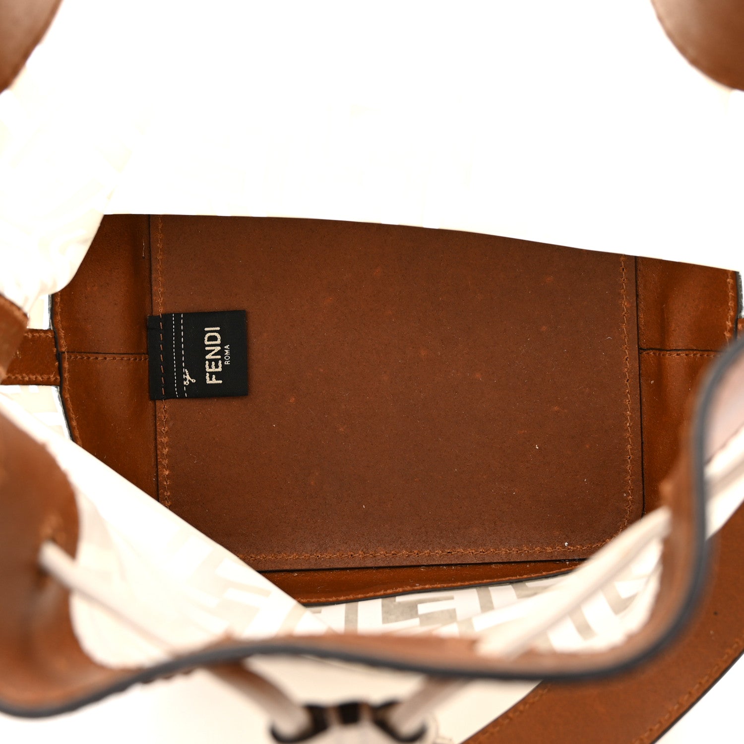Fendi TPU FF Vitello Aura F is Fendi Grande Mon Tresor Bucket Bag White Cuoio 5 of 15