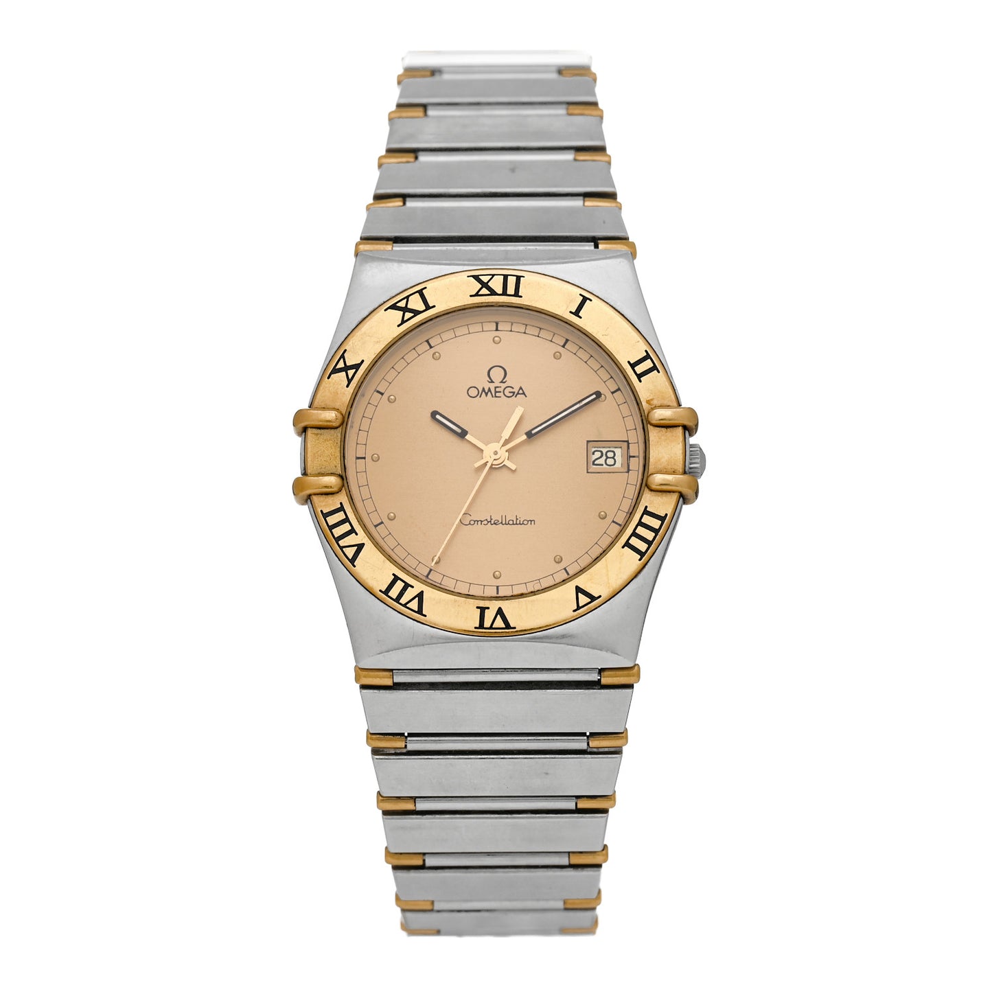 Stainless Steel 18K Yellow Gold 33mm Constellation Quartz Watch Champagne