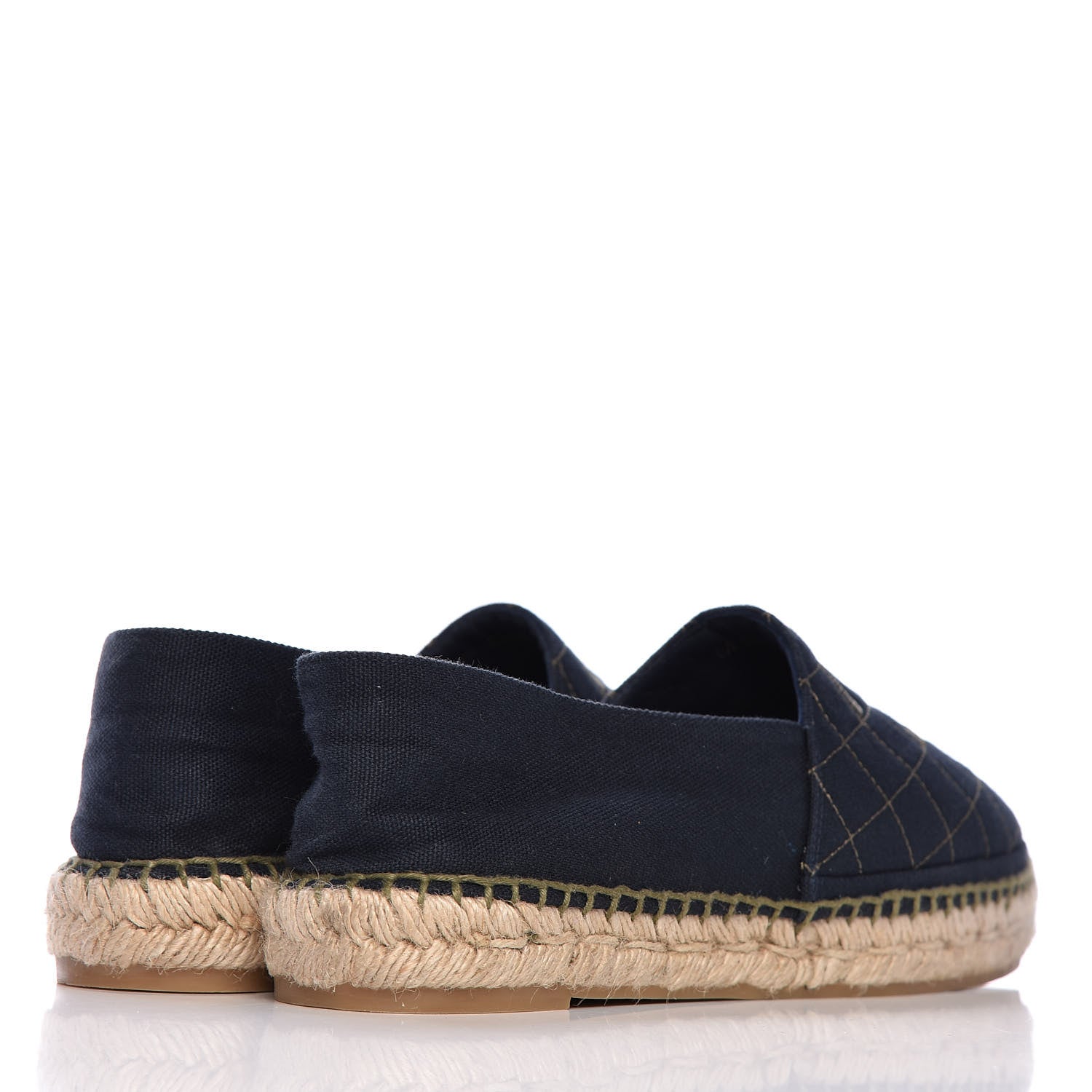 Chanel Fabric Biarritz CC Espadrilles 40 Blue Green 4 of 11