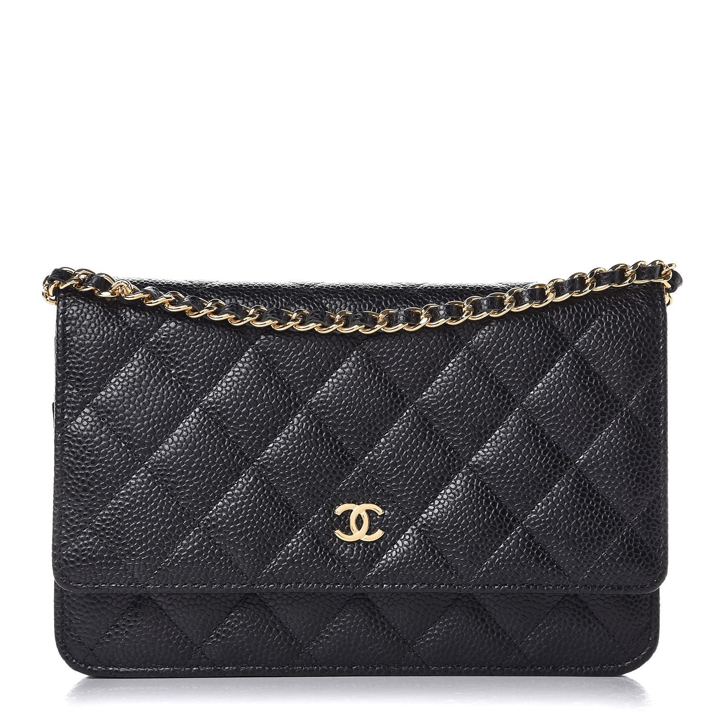 Caviar Quilted Wallet On Chain WOC Black