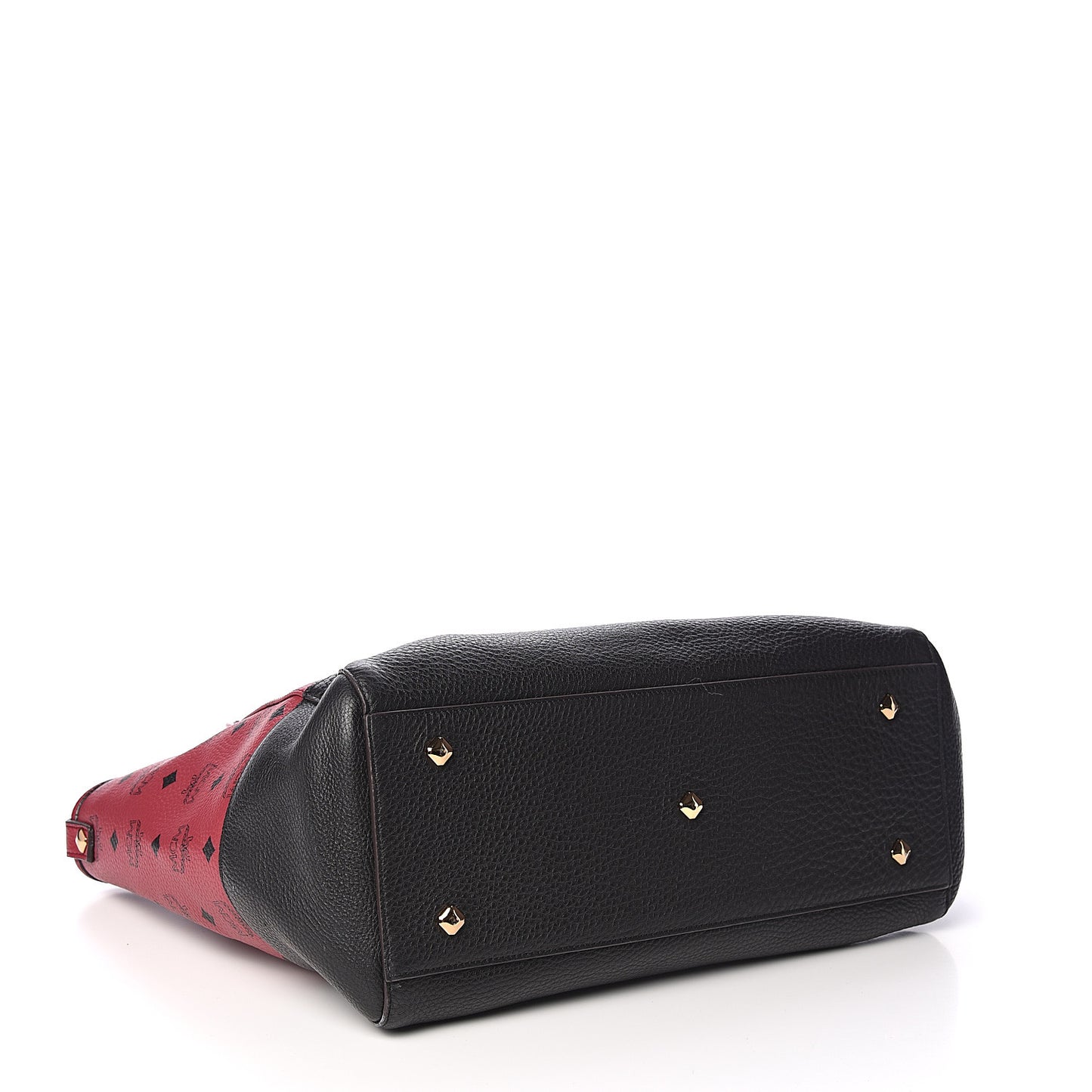 Visetos Calfskin Medium Anya Shopper Tote Red Black