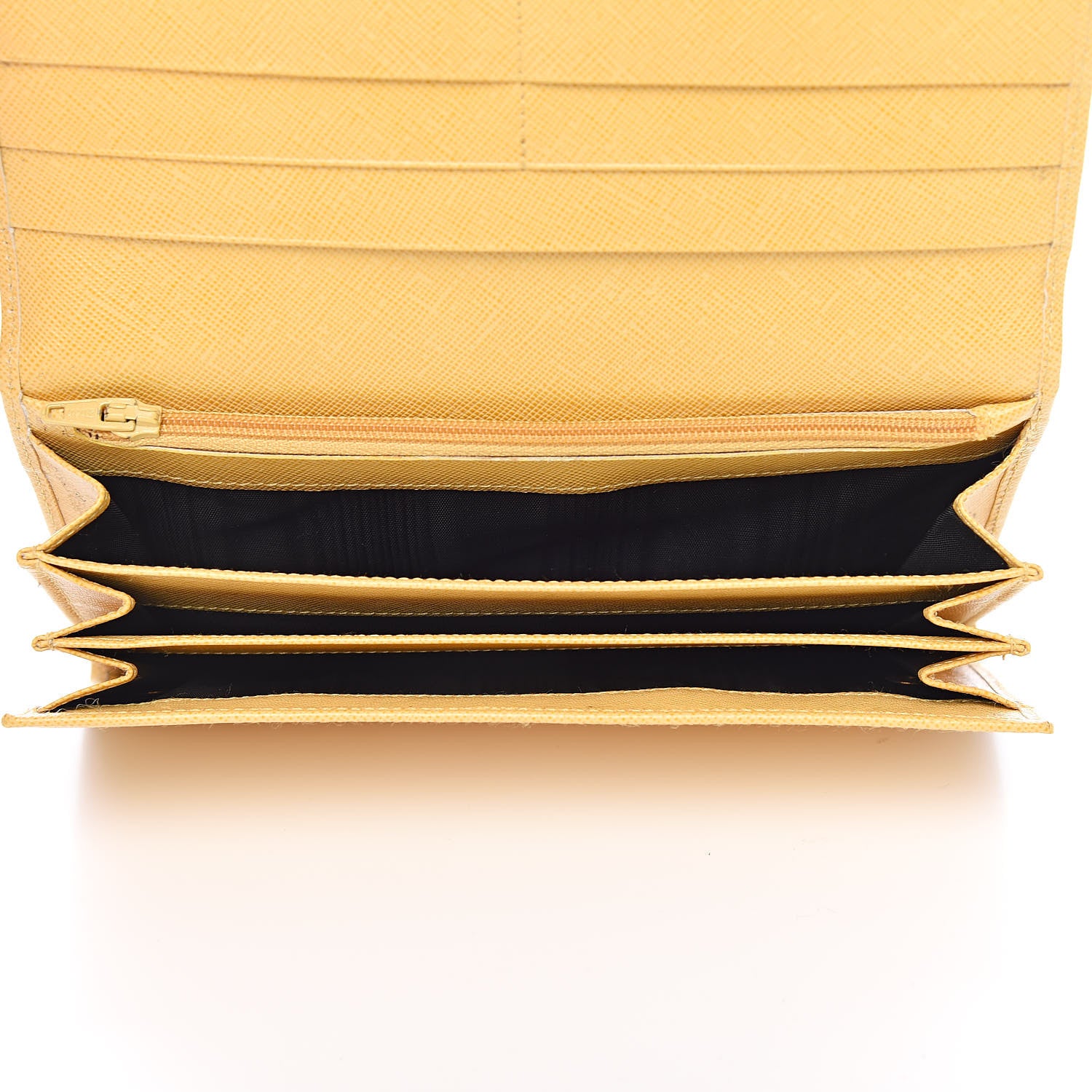 Prada Saffiano Triangle Continental Flap Wallet Ginestra 5 of 9