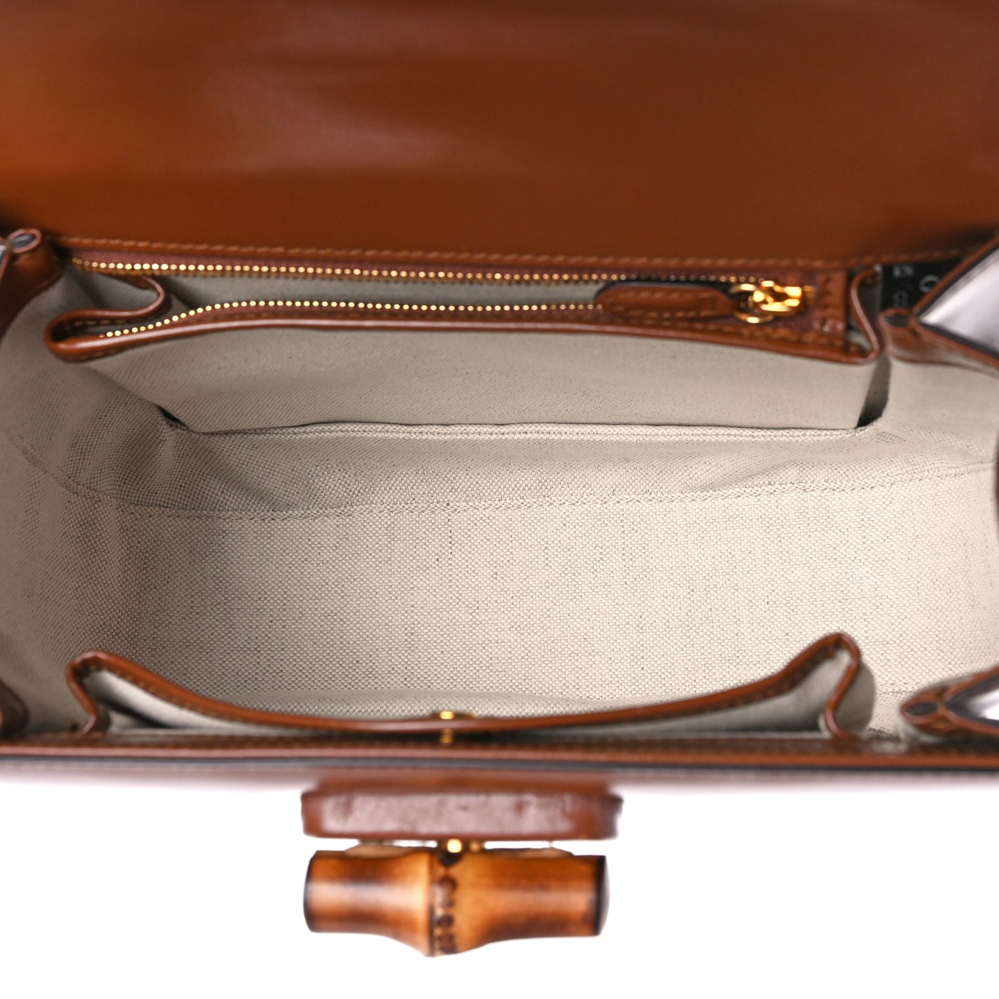 Boarded Dyana Lux Calfskin Web Medium Bamboo 1947 Top Handle Bag Brown