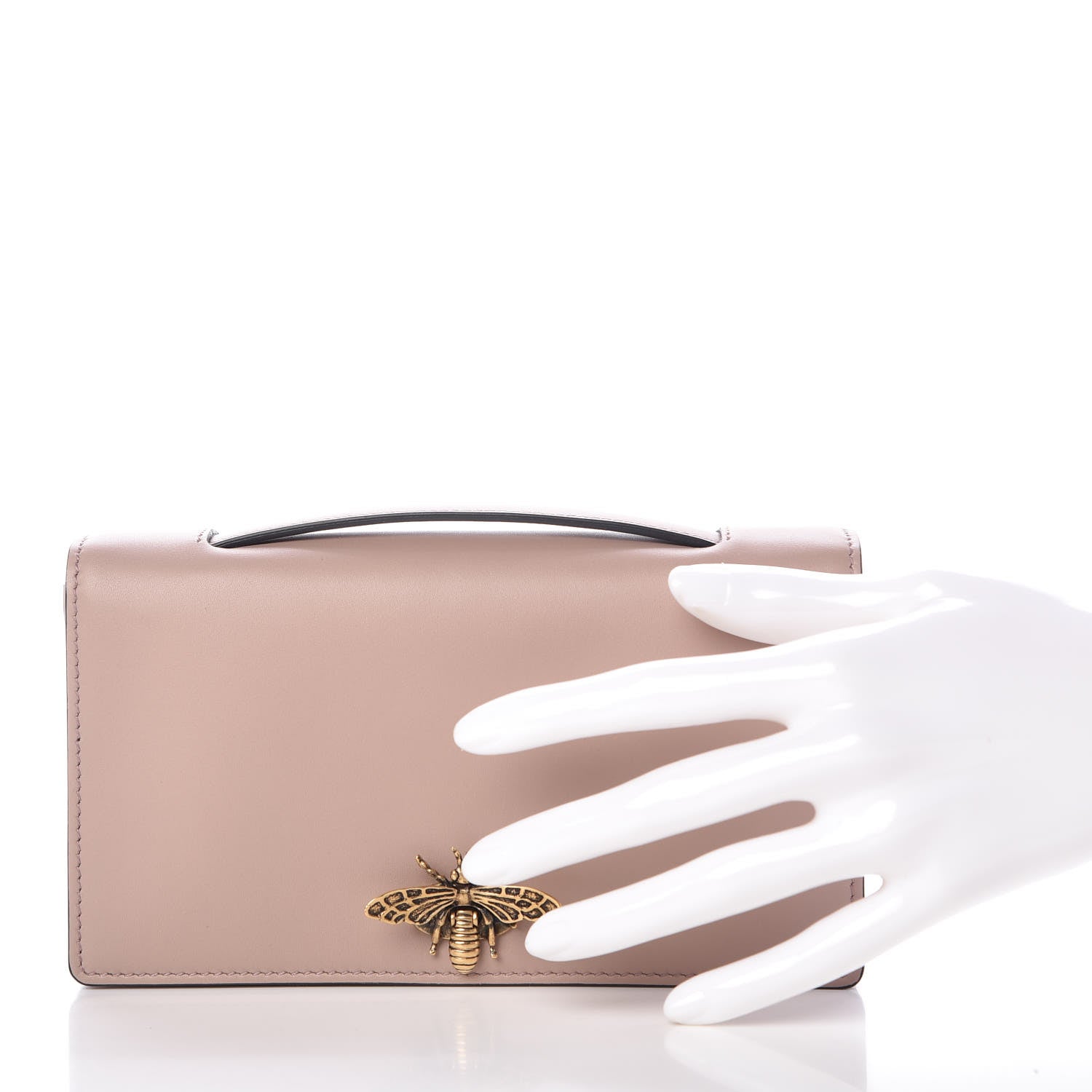 Christian Dior Calfskin Bee Pouch Powder Beige 2 of 7