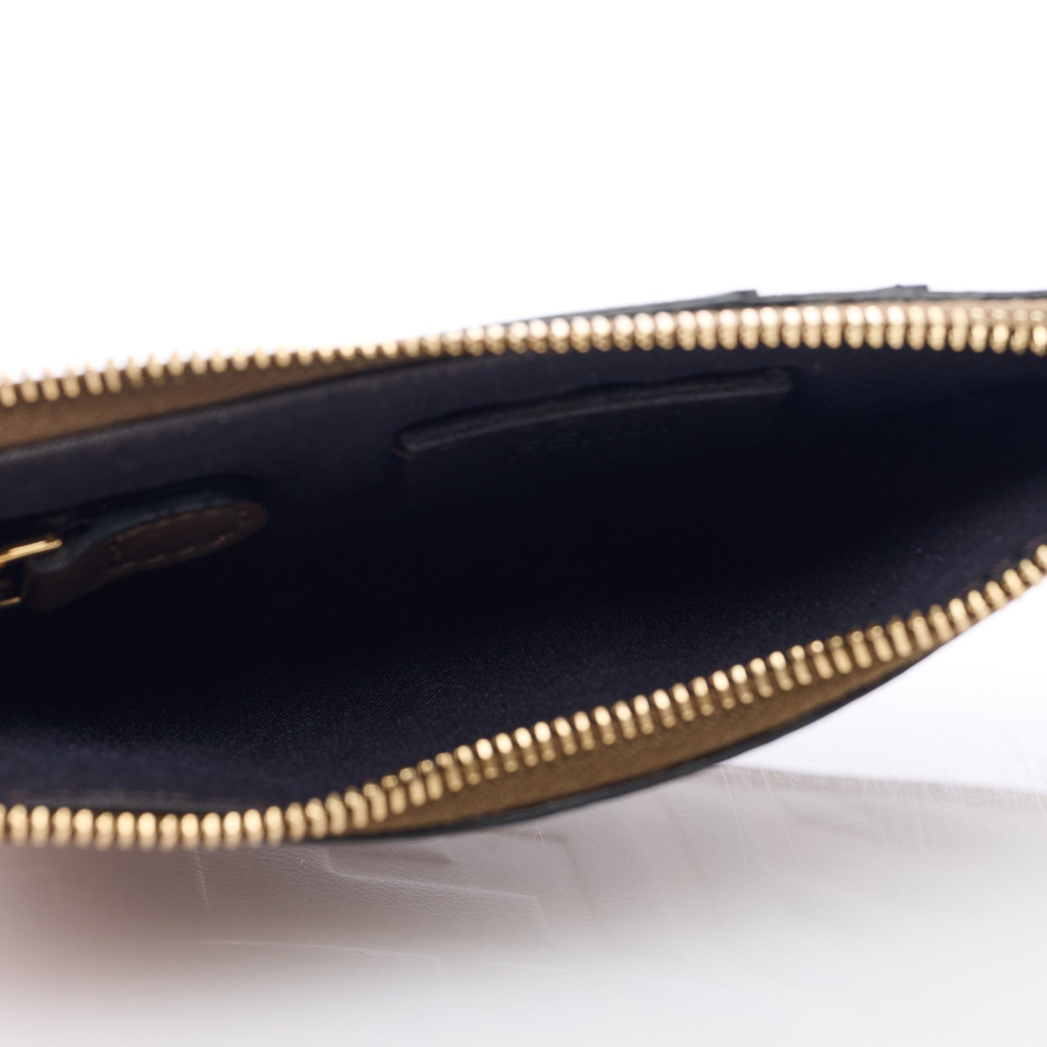 Fendi Vitello Soft F is Fendi Bi-Color FF 1974 Embossed Key Case Pouch Maya Black 5 of 7