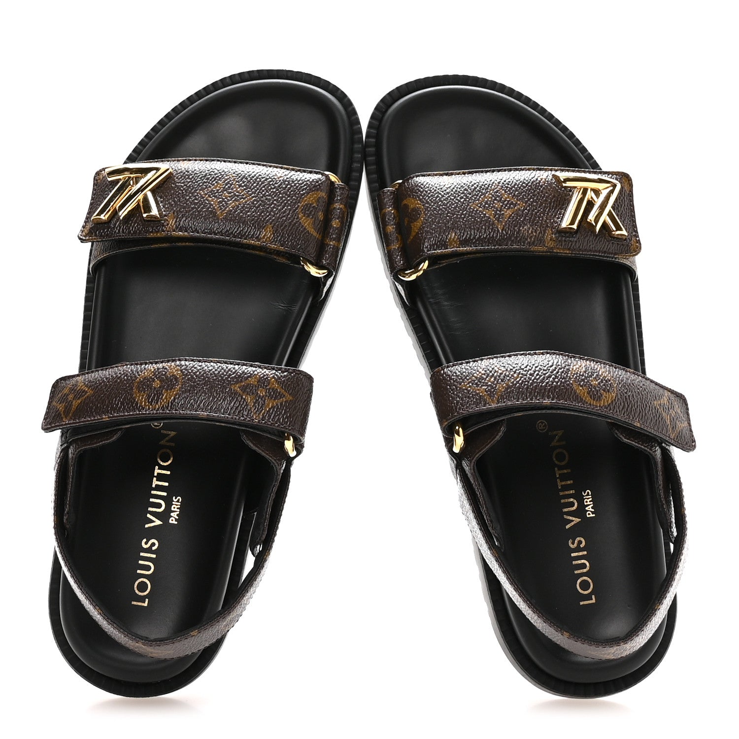 Louis Vuitton Monogram LV Sunset Comfort Flat Sandals 37.5 Cacao Brown 2 of 9