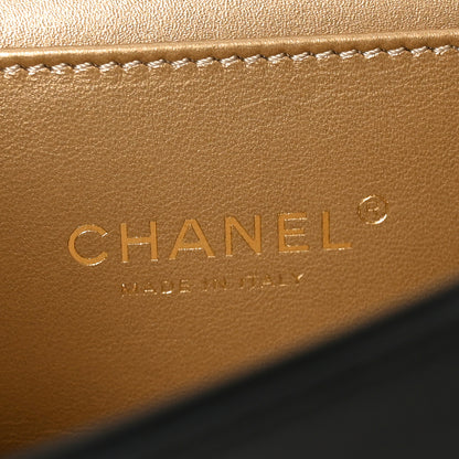 Chanel Calfskin Quilted Crystal Pearl Small Flap Bag Black 6 of 10
