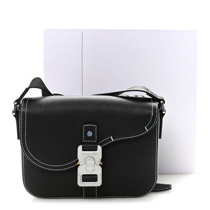 Christian Dior Grained Calfskin Medium Saddle Messenger Bag Black 11 of 11