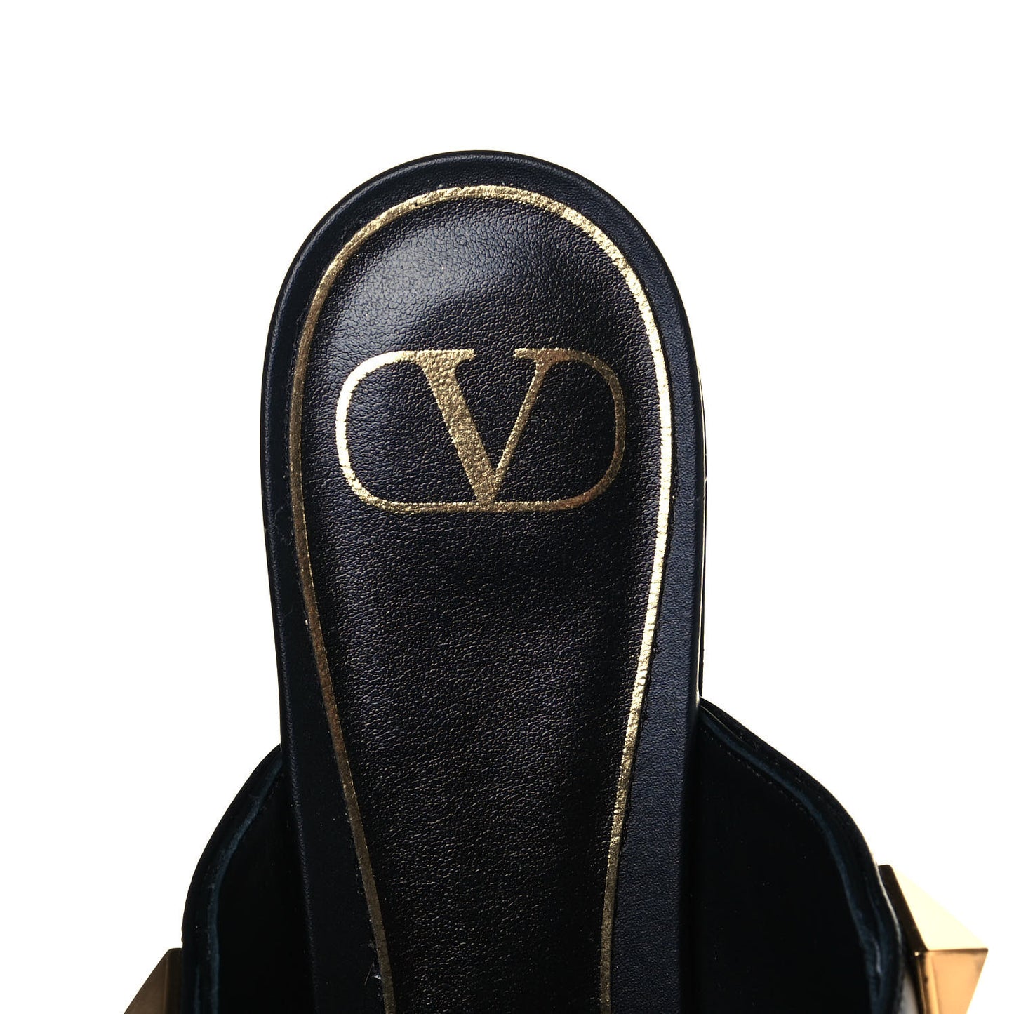 Calfskin Roman Stud Ankle Strap Flat Mules 39.5 Black