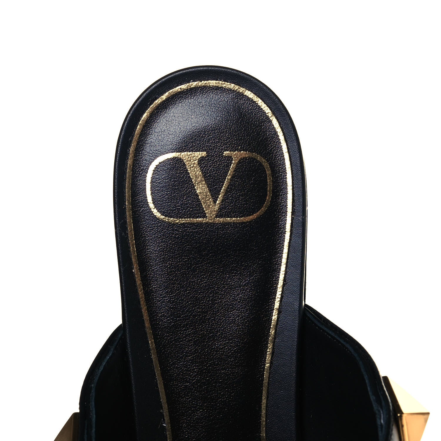 Valentino Garavani Calfskin Roman Stud Ankle Strap Flat Mules 39.5 Black 7 of 8