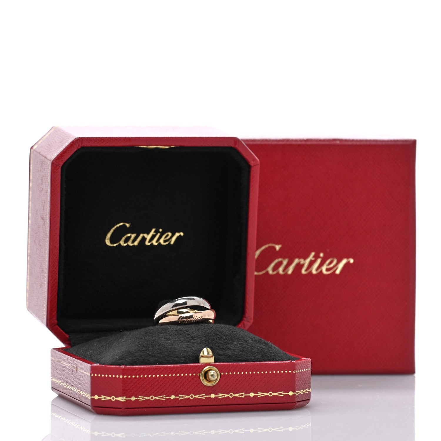 Cartier 18K Pink Yellow White Gold Classic Trinity Ring 5 of 5