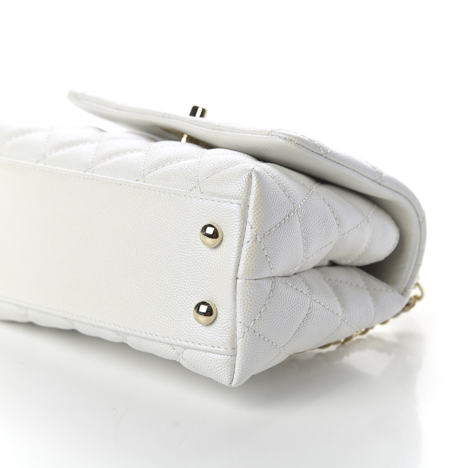 Chanel Iridescent Caviar Quilted Extra Mini Coco Handle Flap Ivory 7 of 10