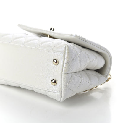 Chanel Iridescent Caviar Quilted Extra Mini Coco Handle Flap Ivory 7 of 10