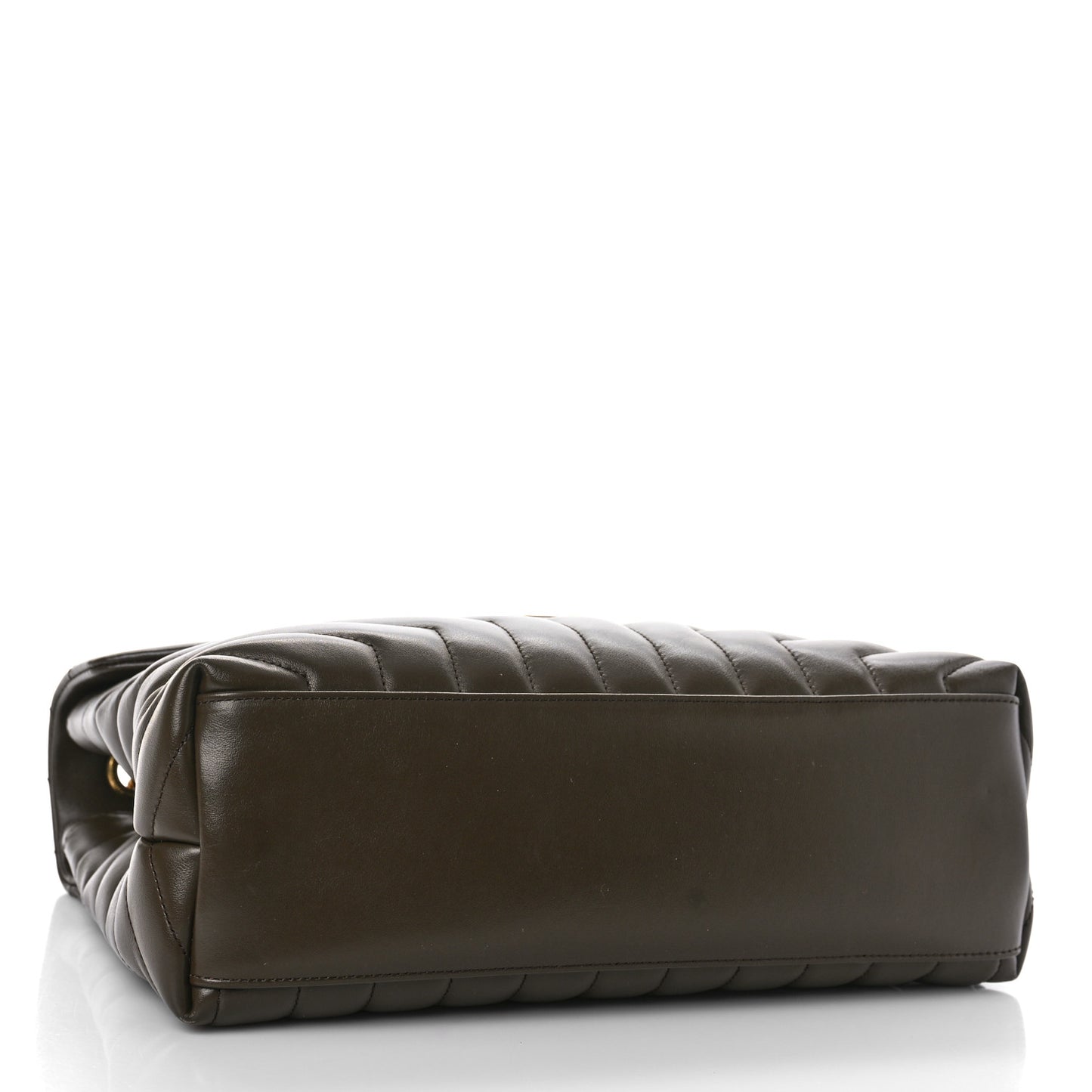 Calfskin Y Quilted Monogram Medium Loulou Chain Satchel Soil Brown