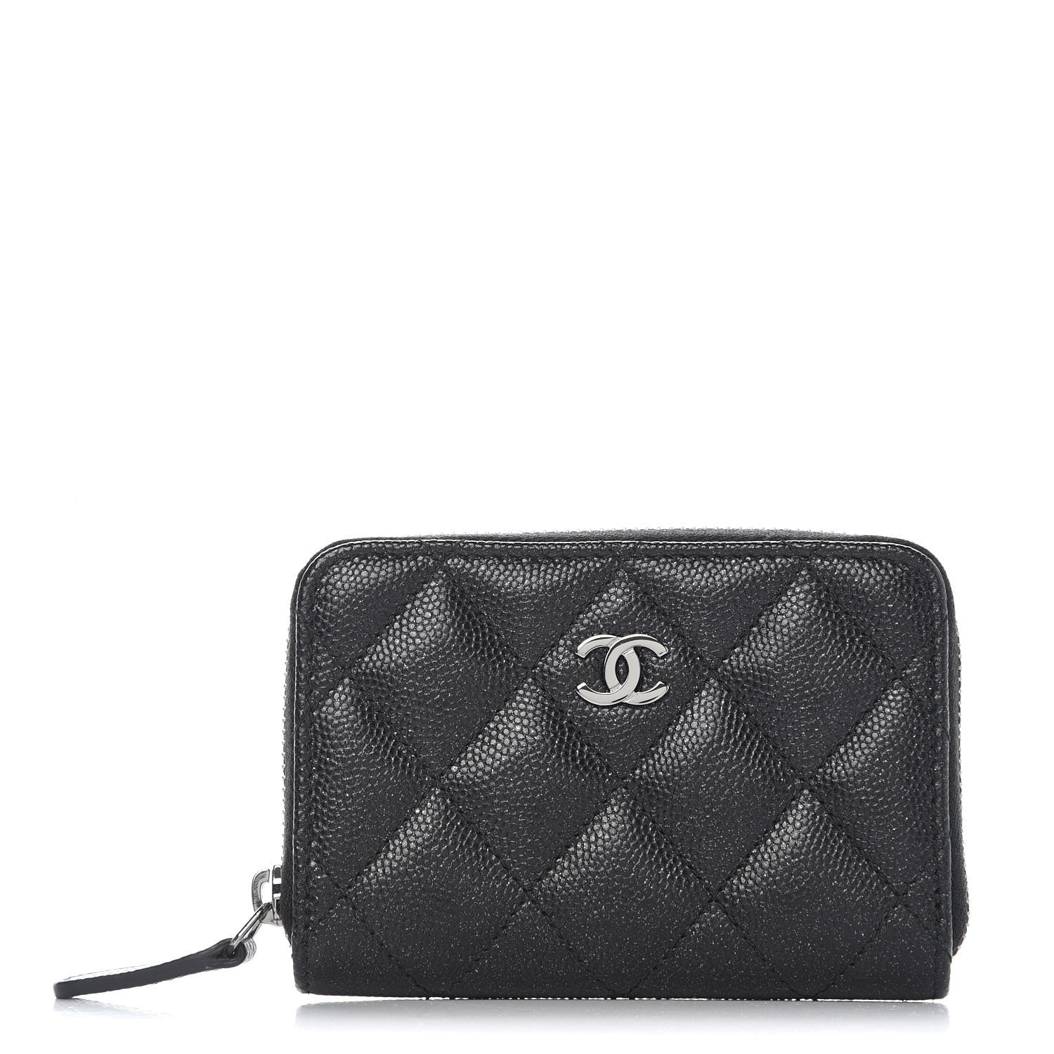 Chanel Iridescent Caviar Quilted Zip Coin Purse Black 1 of 8