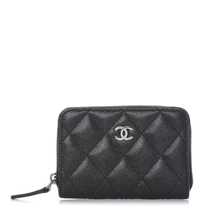Chanel Iridescent Caviar Quilted Zip Coin Purse Black 1 of 8