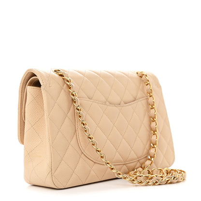 Chanel Caviar Quilted Medium Double Flap Beige 3 of 13