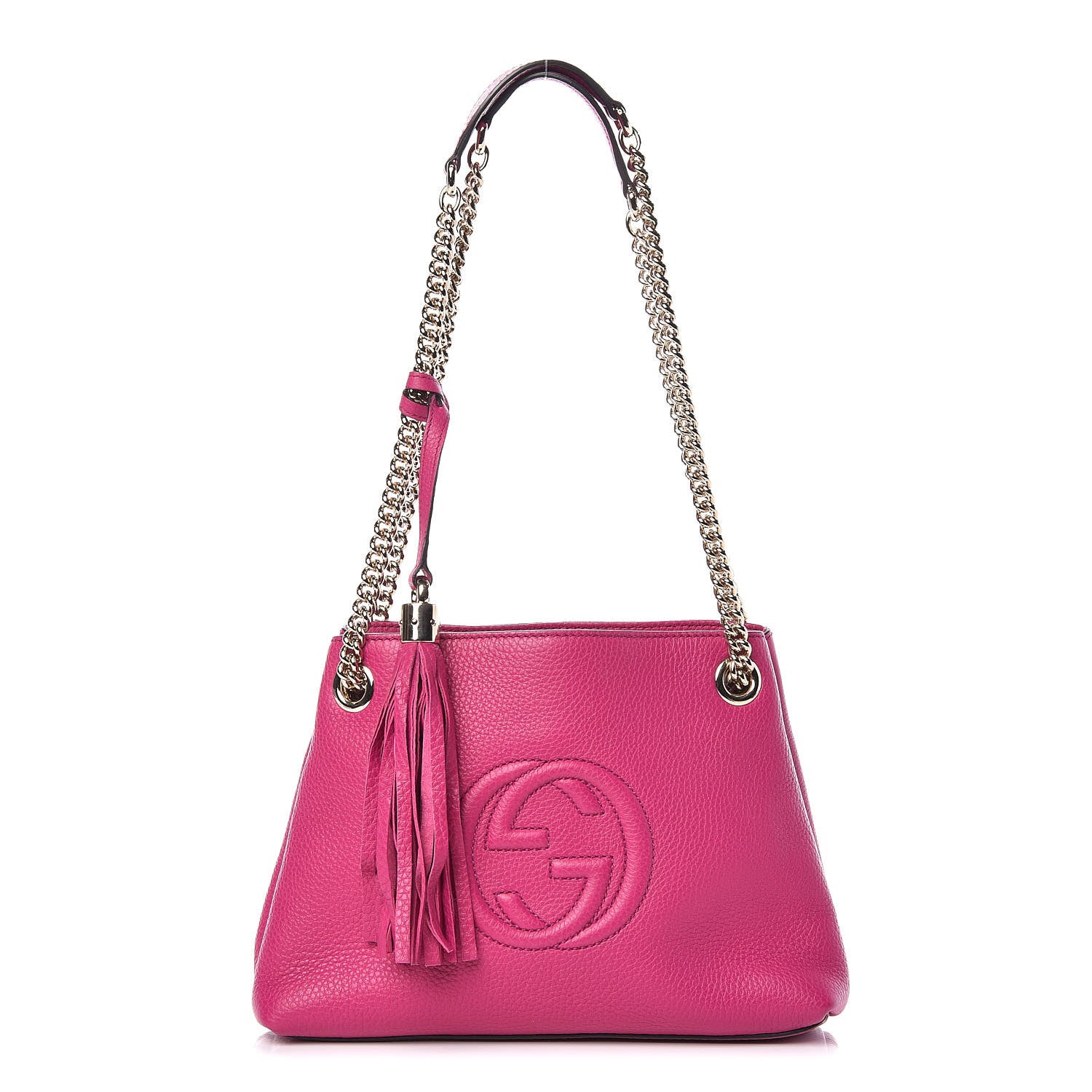 Gucci Cellarius Calfskin Small Soho Chain Shoulder Bag Bright Bouganville 1 of 10