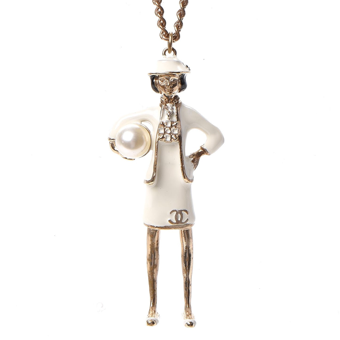 Coco CC Pendant Necklace Gold