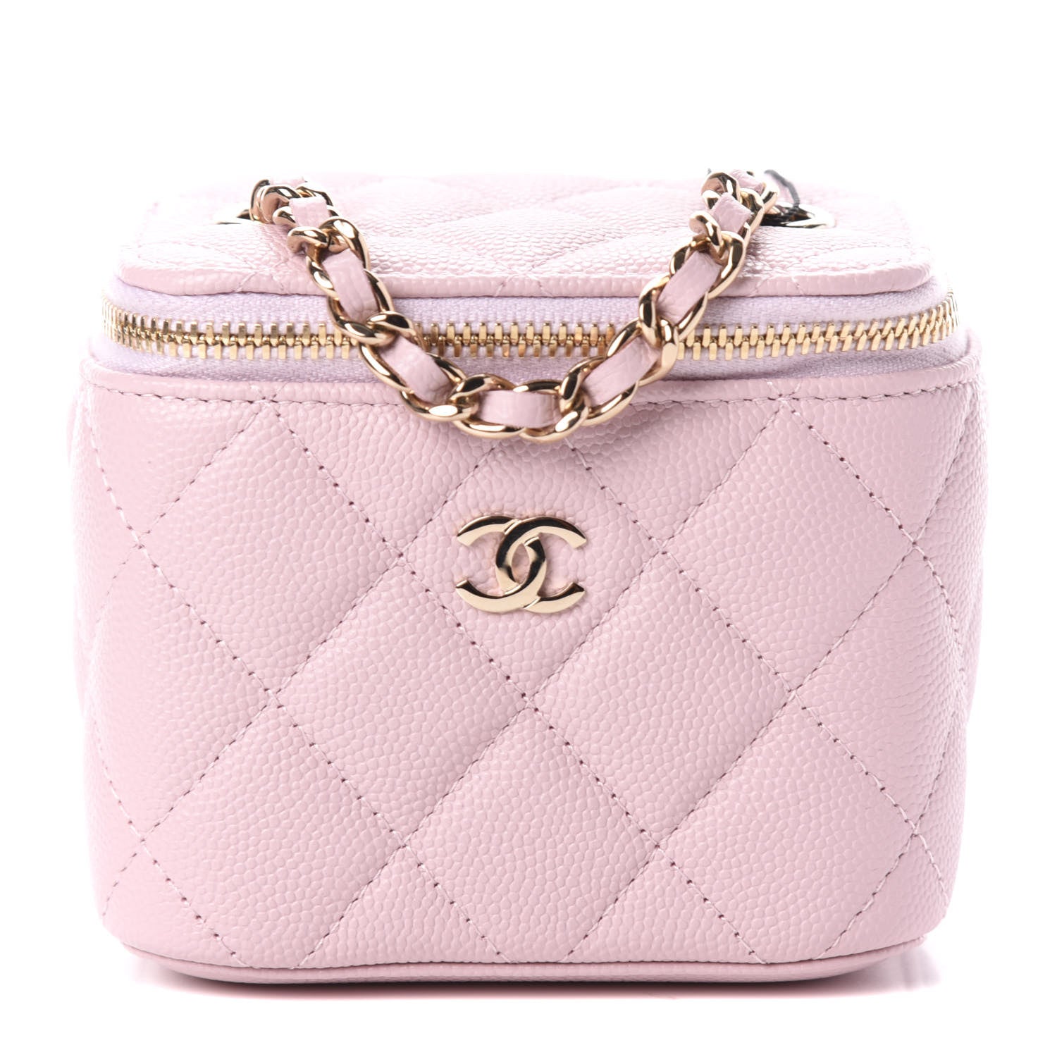 Chanel Caviar Quilted Mini Vanity Case With Chain Light Pink 1 of 10