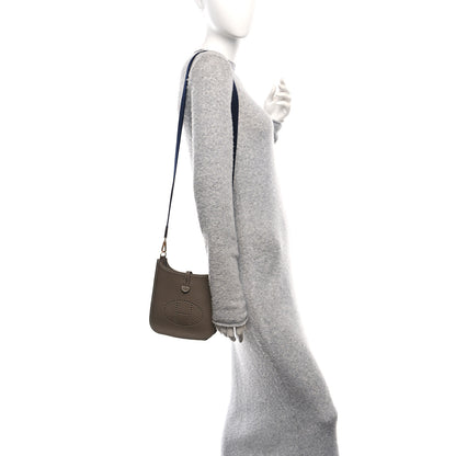 Hermes Taurillon Clemence Amazone Evelyne TPM Etoupe Bleu Indigo 2 of 11