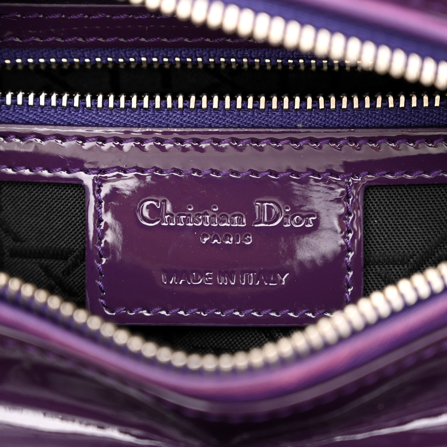 Christian Dior Patent Cannage Medium Lady Dior Purple 6 of 11