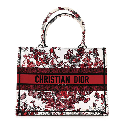 Christian Dior Canvas Embroidered Medium Le Coeur Des Papillons Book Tote White Multicolor 1 of 12