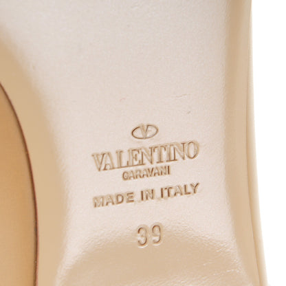 Valentino Garavani Calfskin Nappa Rockstud Cage Ballerina Flats 39 Alpaca Poudre 7 of 8