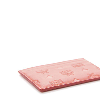 MCM Calfskin Ottomar Monogram Card Case Hot Coral 8 of 9