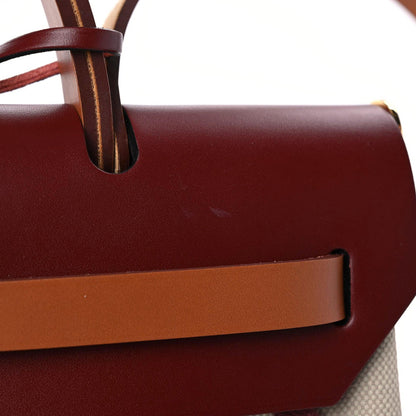 Hermes Military Toile Vache Hunter Herbag Zip 31 PM Beton Rouge H Fauve 11 of 11